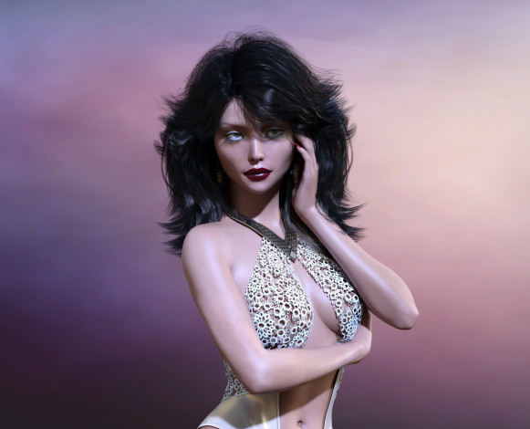 Обои картинки фото erica, 3д графика, люди , people, фон, взгляд, девушка