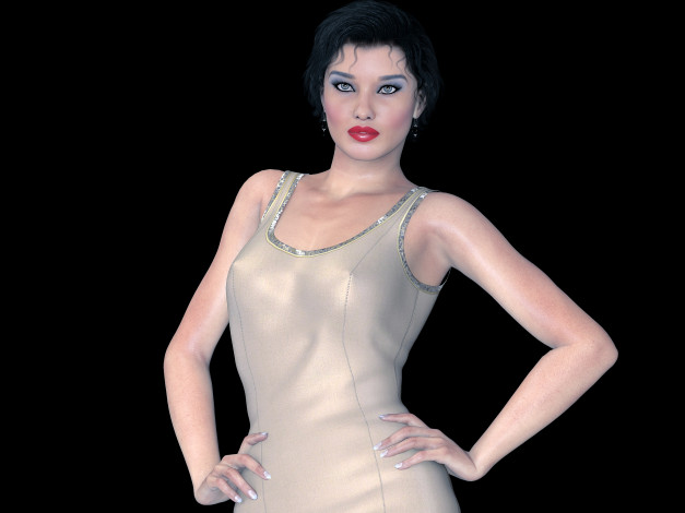 Обои картинки фото 3д графика, люди , people, девушка, фон, взгляд