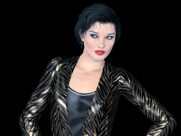 Обои картинки фото 3д графика, люди , people, фон, взгляд, девушка