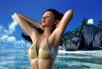 Картинка 3д+графика люди+ people девушка взгляд фон