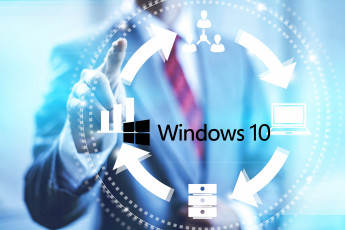 обоя компьютеры, windows  10, фон, логотип