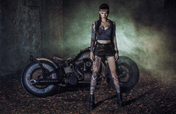 Картинка мотоциклы мото+с+девушкой тату