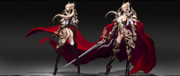 Картинка фэнтези эльфы фон униформа взгляд меч девушка