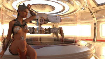 Картинка 3д+графика фантазия+ fantasy фон взгляд девушка