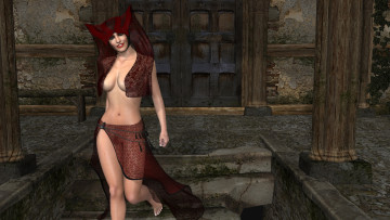 обоя 3д графика, люди , people, девушка, фон, взгляд