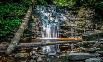 Картинка природа водопады река лес водопад