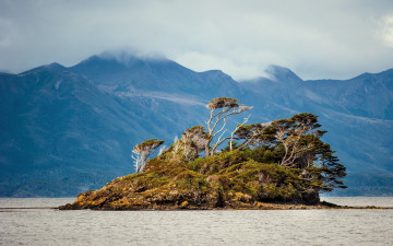 Картинка природа реки озера горы деревья остров озеро