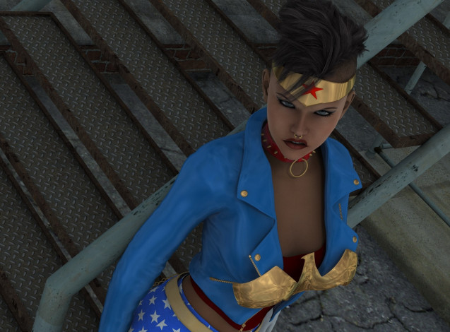 Обои картинки фото 3д графика, фантазия , fantasy, фон, взгляд, девушка