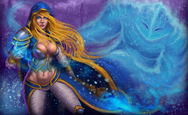 Обои картинки фото видео игры, league of legends, существо, униформа, взгляд, фон, девушка