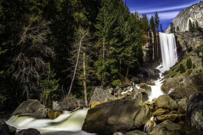 Обои картинки фото природа, водопады, водопад, река, лес