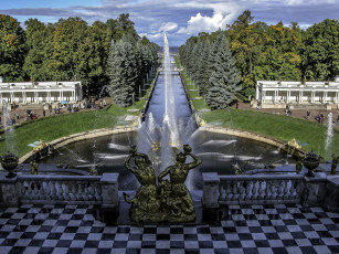 Картинка peterhof+sea+canal города санкт-петербург +петергоф+ россия простор