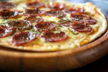 Картинка еда пицца салями сыр