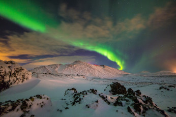 Картинка природа северное+сияние простор