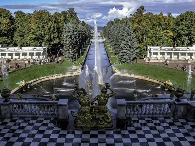 Обои картинки фото peterhof sea canal, города, санкт-петербург,  петергоф , россия, простор