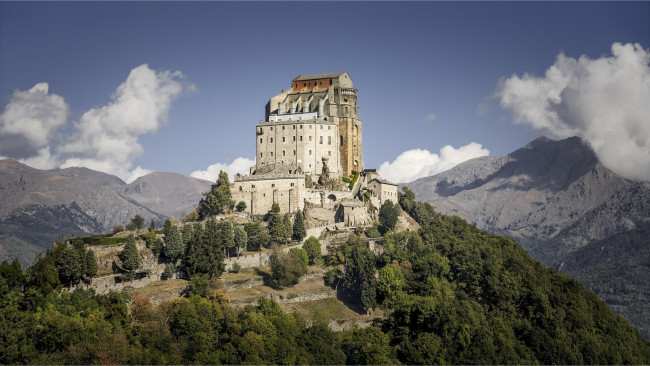 Обои картинки фото sacra di san michele, города, турин , италия, простор
