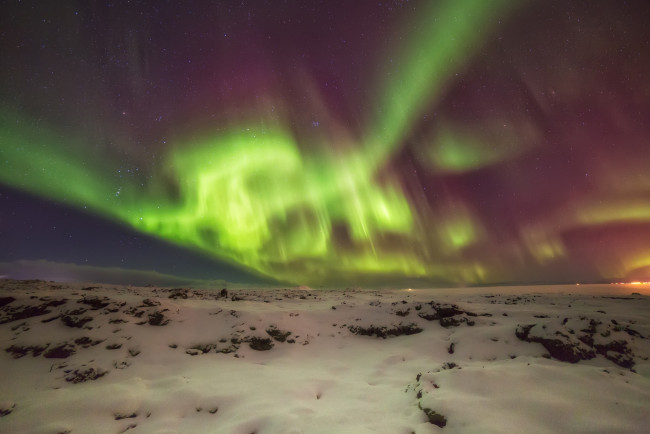 Обои картинки фото природа, северное сияние, простор