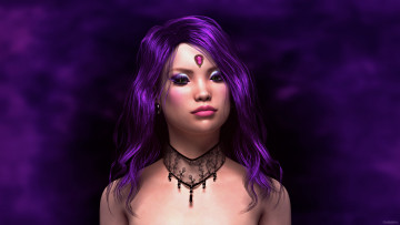 Картинка 3д+графика портрет+ portraits фон взгляд девушка