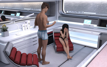 Картинка 3д+графика люди+ people парень фон взгляд девушка