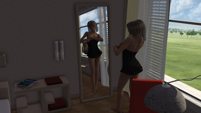 Обои картинки фото 3д графика, люди , people, девушка, взгляд, фон