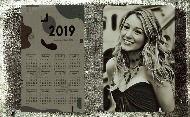 Обои картинки фото календари, компьютерный дизайн, бусы, украшение, улыбка, взгляд, девушка