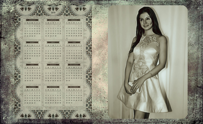 Обои картинки фото календари, компьютерный дизайн, взгляд, девушка