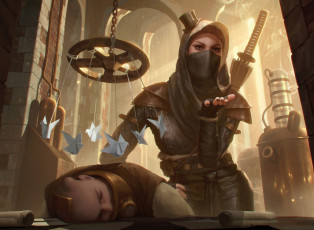 Картинка видео+игры magic +the+gathering+-+other девушка фон взгляд униформа маска