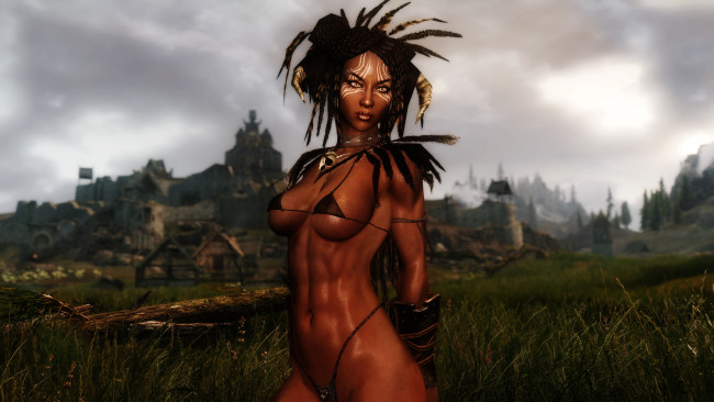 Обои картинки фото 3д графика, фантазия , fantasy, девушка, фон, взгляд, тату