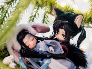 обоя разное, игрушки, лань, ванцзи, вэй, усянь, куклы, ушки, гуцинь