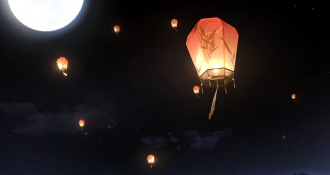 Обои картинки фото видео игры, the untamed, фонарики, небо, луна