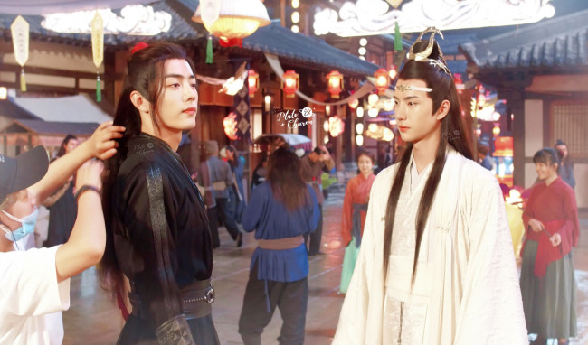 Обои картинки фото разное, знаменитости, ван, ибо, сяо, чжань, съемки, костюмы, люди