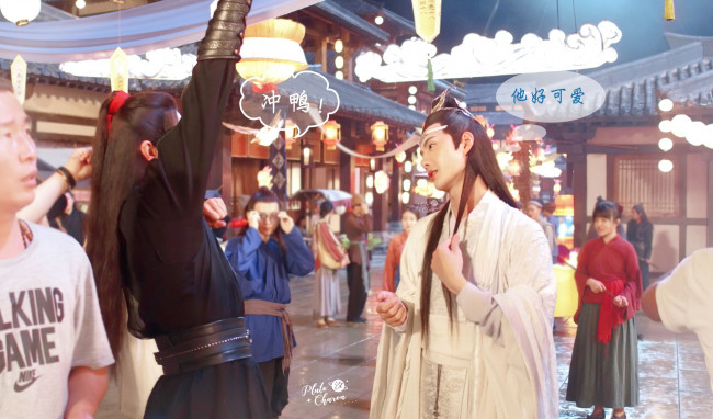 Обои картинки фото разное, знаменитости, ван, ибо, сяо, чжань, съемки, костюмы, люди