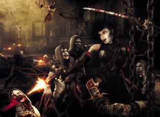 Картинка видео+игры clive+barker`s+jericho девушка оружие кровь нежить рыцари