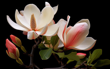 Картинка 3д+графика цветы+ flowers магнолия