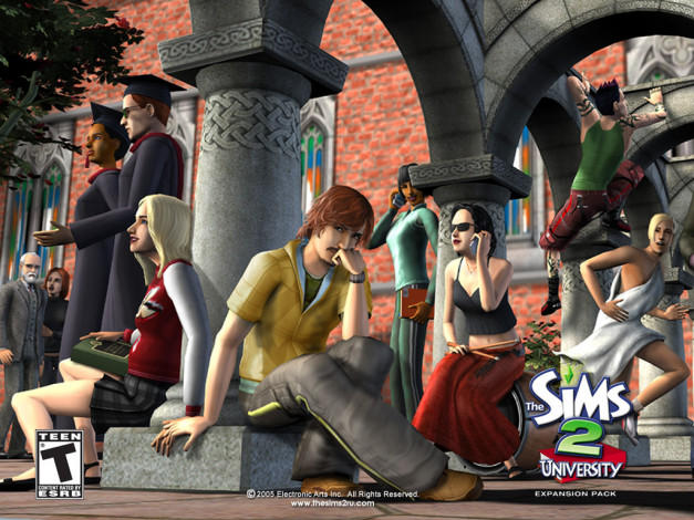 Обои картинки фото видео, игры, the, sims, university