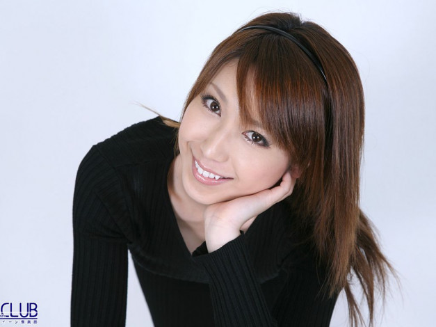 Обои картинки фото -Unsort Азиатки, девушки, unsort, азиатки, свитер, ободок, улыбка, шатенка, emi shimizu