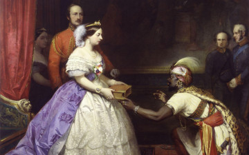 Картинка queen victoria presenting bible in the audience chamber at windsor thomas jones barker рисованные