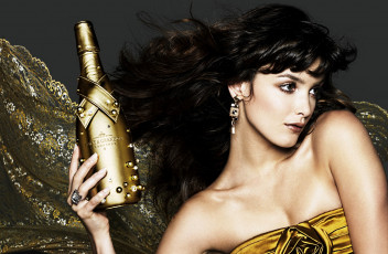 обоя бренды, другое, девушка, бутылка, шампанское