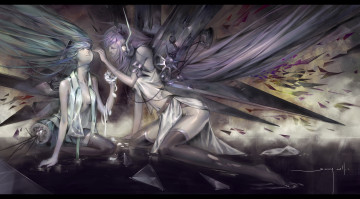 Картинка аниме vocaloid hatsune miku megurine luka