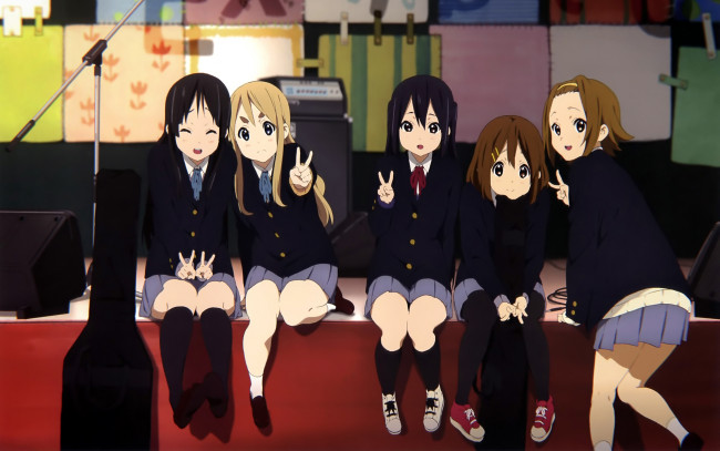 Обои картинки фото аниме, on, k-on