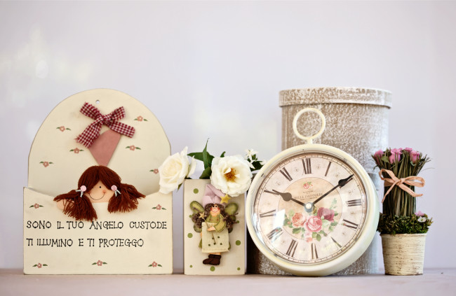 Обои картинки фото разное, Часы, часовые, механизмы, розы, часы, игрушка