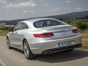 обоя автомобили, mercedes-benz, 2014г, светлый, c217, 4matic, coupе, s, 500