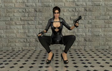 Картинка 3д+графика люди+ people оружие девушка взгляд