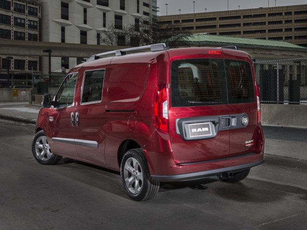 Обои картинки фото автомобили, dodge, city, красный, wagon, slt, promaster, ram, 2015г