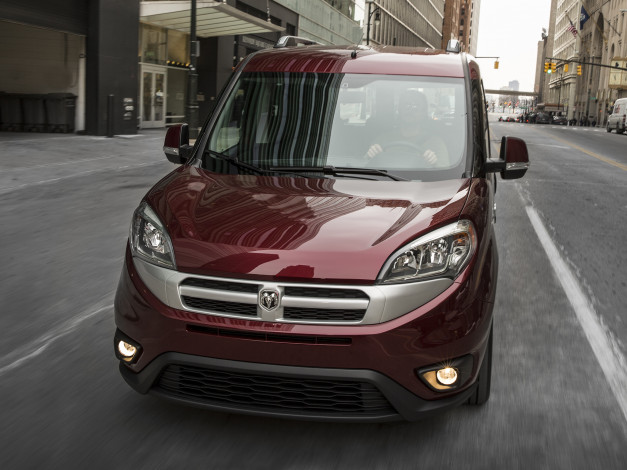 Обои картинки фото автомобили, dodge, slt, city, ram, promaster, 2015г, красный, wagon