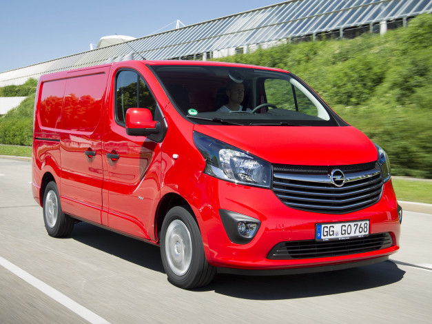Обои картинки фото автомобили, opel, biturbo, красный, van, vivaro, 2014г