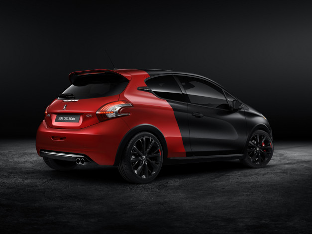 Обои картинки фото автомобили, peugeot, 2014г, 208, gti, 30th, anniversary, темный