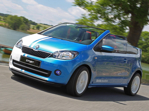 Обои картинки фото автомобили, skoda, citijet, 2014г, синий