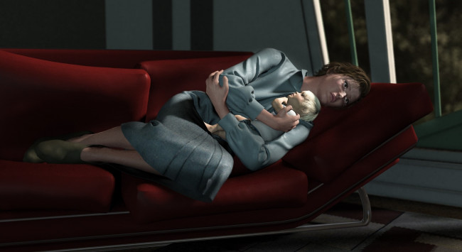 Обои картинки фото 3д графика, люди , people, мать, ребенок