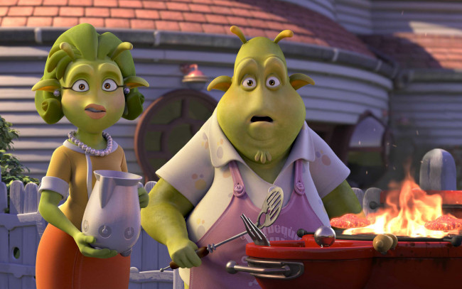 Обои картинки фото мультфильмы, planet 51, персонажи