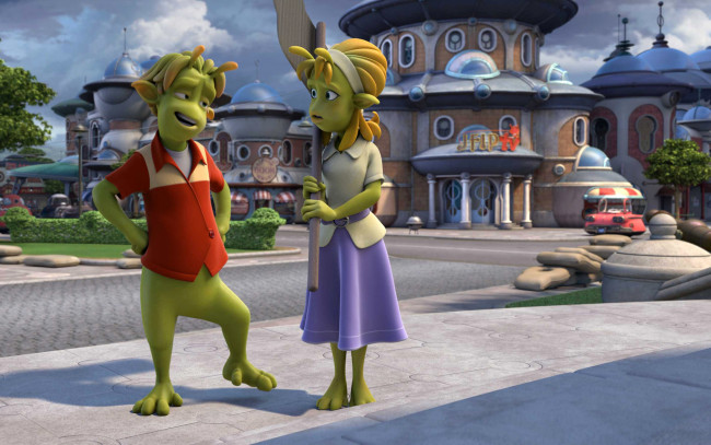 Обои картинки фото мультфильмы, planet 51, персонажи